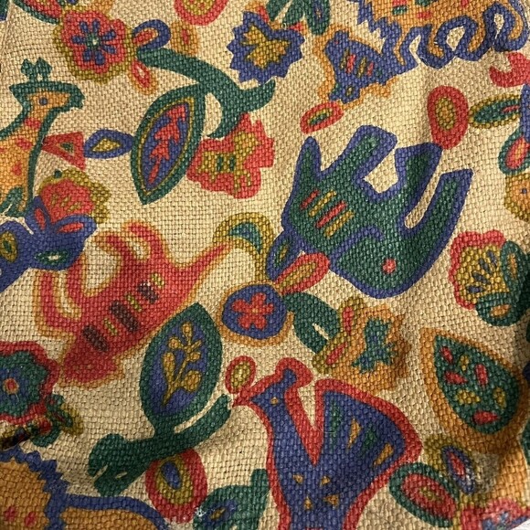 Vintage Burlap Ethnic Animal Crossbody Tote Bag Women’s Colorful Zipped - Picture 4 of 16